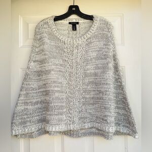 White House Black Market Light Gray Knit Cape